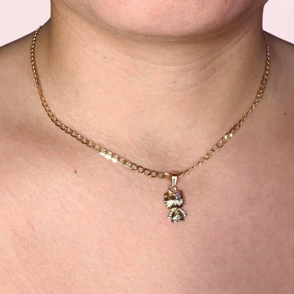 Kawaii sanrio hello kitty charm and necklace 18k gold filled kawaii sanrio cute